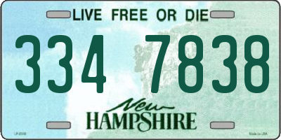 NH license plate 3347838