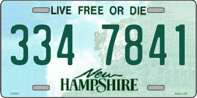 NH license plate 3347841
