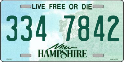 NH license plate 3347842