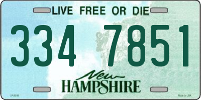 NH license plate 3347851