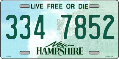 NH license plate 3347852