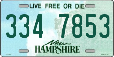 NH license plate 3347853