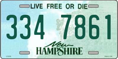 NH license plate 3347861