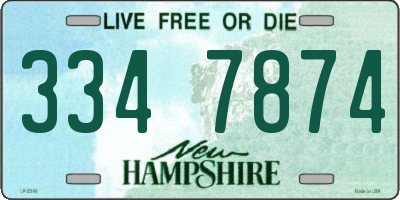 NH license plate 3347874