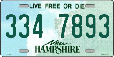 NH license plate 3347893