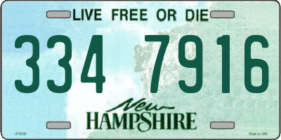 NH license plate 3347916