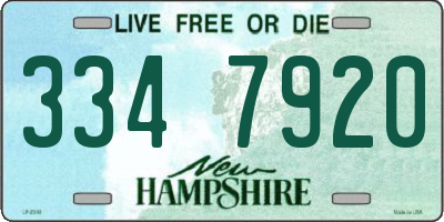 NH license plate 3347920