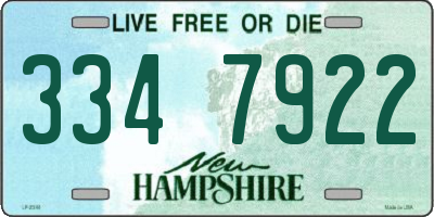 NH license plate 3347922