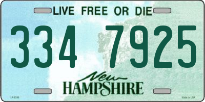 NH license plate 3347925