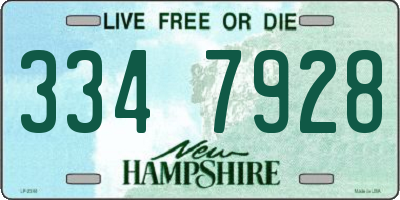 NH license plate 3347928