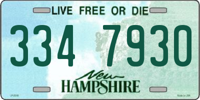 NH license plate 3347930