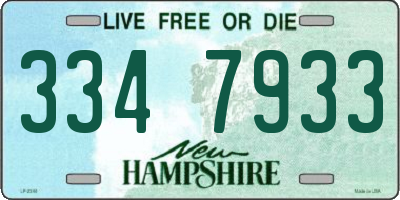 NH license plate 3347933