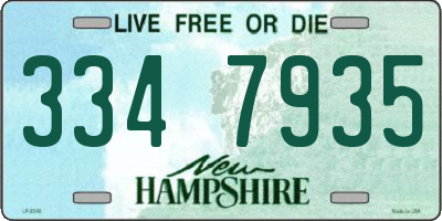 NH license plate 3347935