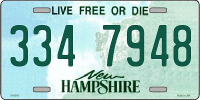 NH license plate 3347948