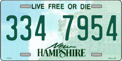 NH license plate 3347954