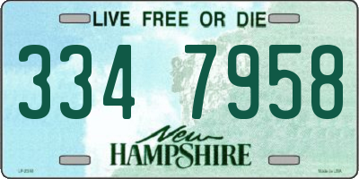 NH license plate 3347958