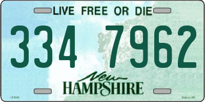 NH license plate 3347962