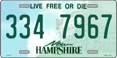 NH license plate 3347967