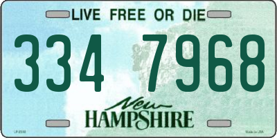 NH license plate 3347968