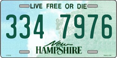 NH license plate 3347976
