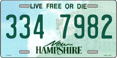 NH license plate 3347982