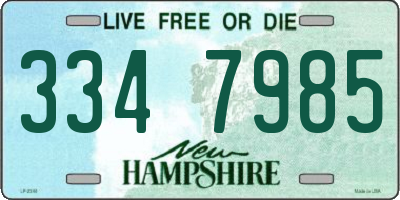 NH license plate 3347985