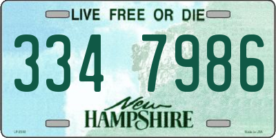 NH license plate 3347986