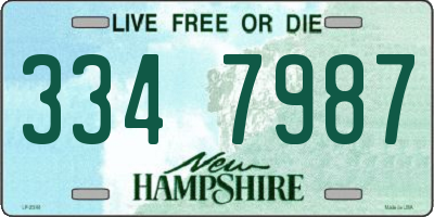 NH license plate 3347987