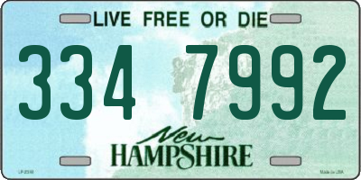 NH license plate 3347992