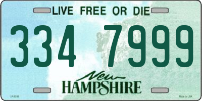 NH license plate 3347999