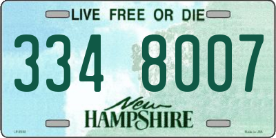 NH license plate 3348007