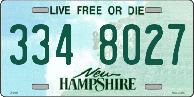 NH license plate 3348027