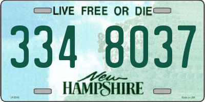 NH license plate 3348037
