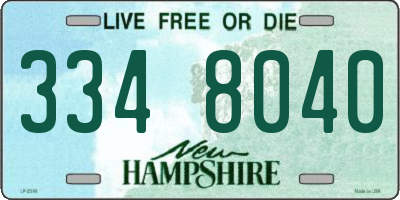 NH license plate 3348040