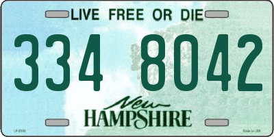 NH license plate 3348042