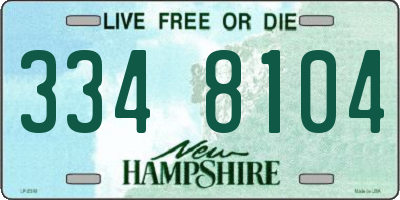 NH license plate 3348104