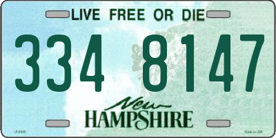 NH license plate 3348147