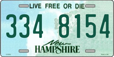 NH license plate 3348154