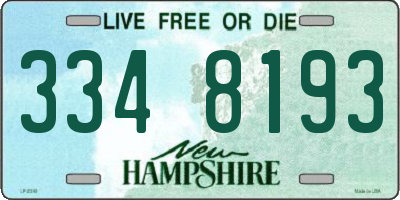 NH license plate 3348193