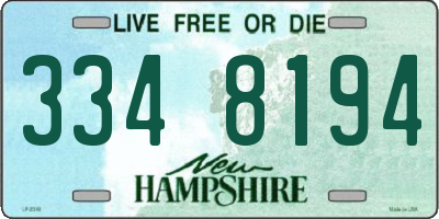 NH license plate 3348194