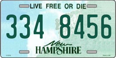 NH license plate 3348456