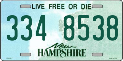 NH license plate 3348538