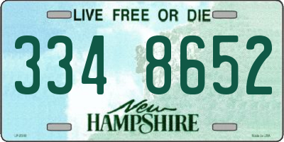 NH license plate 3348652