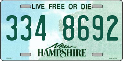 NH license plate 3348692