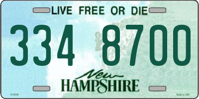 NH license plate 3348700
