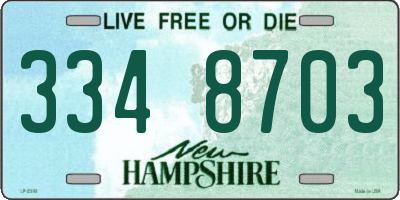 NH license plate 3348703