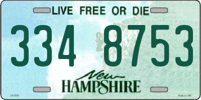 NH license plate 3348753