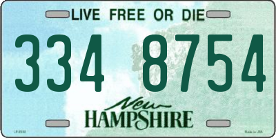 NH license plate 3348754