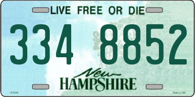 NH license plate 3348852