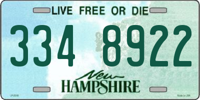 NH license plate 3348922